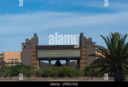 Area d'ingresso di un famoso hotel di lusso a Gran Canaria, Spagna. Foto Stock