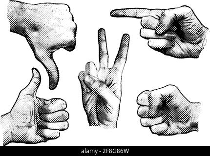 Segni della mano Illustrazione Vettoriale