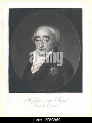 Pietra, Heinrich Friedrich Karl Freiherr da e verso. Foto Stock