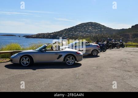 Cannes, Francia, 13 aprile 2021. Illustrazione della Costa Azzurra durante il 3 ° blocco in Francia per evitare la diffusione di Covid-19. Saint-Raphael, Antheor, Francia il 13 aprile 2021. Foto di Lionel Urman/ABACAPRESS.COM Foto Stock