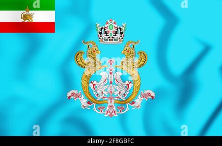 Standard imperiale 3D dello Shahbanou dell'Iran. Illustrazione 3D. Foto Stock