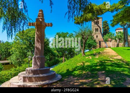 Monastero di Sant Miquel nel villaggio di Poble Espanyol a Barcellona, Spagna Foto Stock