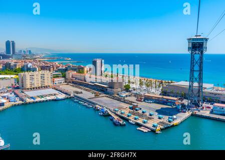 Porto industriale di Barcellona in Spagna Foto Stock