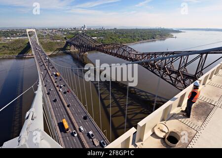 Pierre Laporte ponte e Quebec ponte Foto Stock