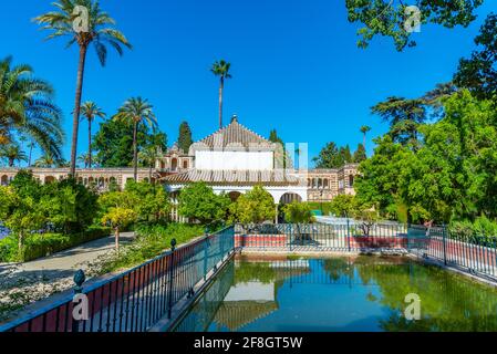 Padiglione di Carlo V ai giardini del Real Alcazar de Siviglia in Spagna Foto Stock