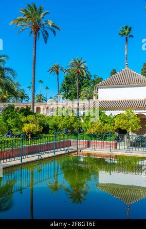 Padiglione di Carlo V ai giardini del Real Alcazar de Siviglia in Spagna Foto Stock