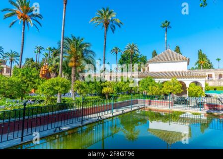 Padiglione di Carlo V ai giardini del Real Alcazar de Siviglia in Spagna Foto Stock