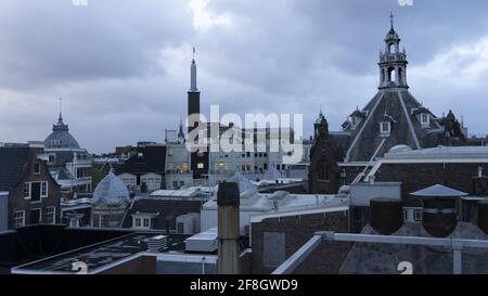 Vista lato alto di Amsterdam Foto Stock