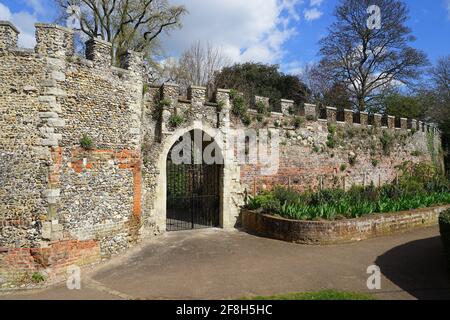 Le mura del castello di Hertford Foto Stock