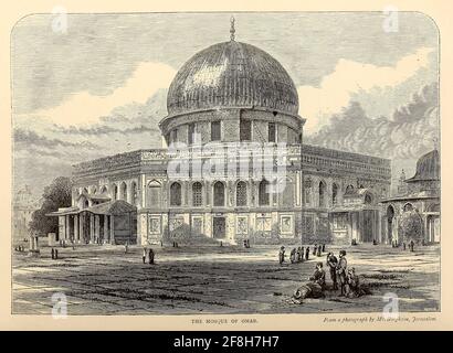 La Moschea di Omar, il Monte del Tempio, la Città Vecchia, Gerusalemme, dal libro 'quei campi sacri : Palestina, illustrato da penna e matita' di Manning, Samuel, 1822-1881; Società religiosa del Tratto (Gran Bretagna) pubblicato nel 1874 Foto Stock