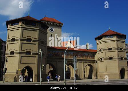 Isartor Gate, Monaco, Baviera, Germania Foto Stock