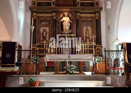 Spagna, Andalusia, Vejer de la frontera, villaggio bianco nella provincia di Cadice, chiesa Iglesia Divino Salvador, all'interno Foto Stock