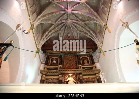 Spagna, Andalusia, Vejer de la frontera, villaggio bianco nella provincia di Cadice, chiesa Iglesia Divino Salvador, all'interno Foto Stock