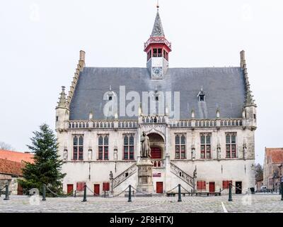 Primo piano del Municipio Damme a Gand, Belgio Foto Stock