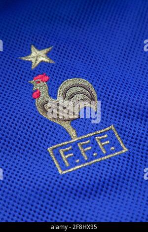 Logo nazionale francese 1998–2006 da 2002-04 France Home Shirt Foto Stock