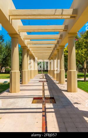 Arcade nei giardini jardins del turia a Valencia, Spagna Foto Stock