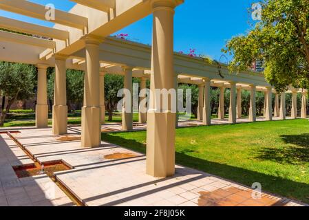 Arcade nei giardini jardins del turia a Valencia, Spagna Foto Stock