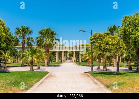 Arcade nei giardini jardins del turia a Valencia, Spagna Foto Stock