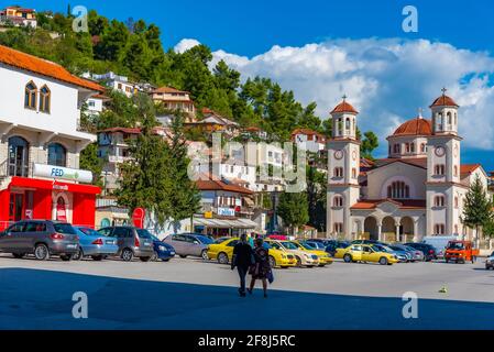 BERAT, ALBANIA, 27 SETTEMBRE 2019: Cattedrale di San Demetrio a Berat, Albania Foto Stock