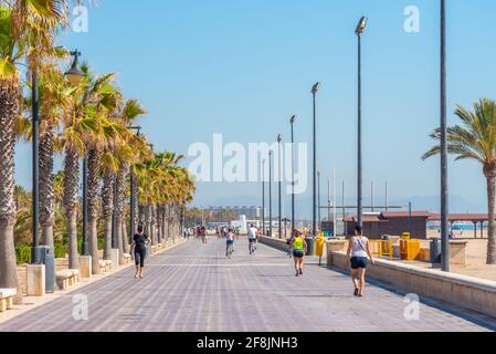 VALENCIA, SPAGNA, 17 GIUGNO 2019: Lungomare di Valencia, Spagna Foto Stock