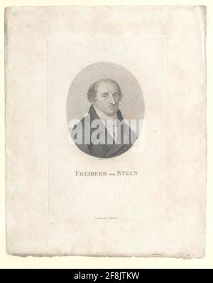 Pietra, Heinrich Friedrich Karl Freiherr da e verso. Foto Stock