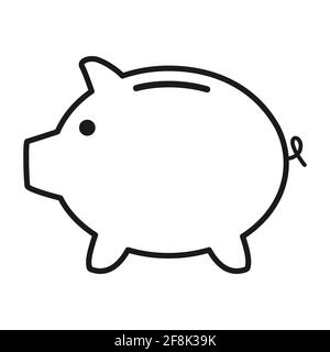 Vettore di icone piatto con banco di piggy senza simbolo. Reddito monetario . Illustrazione Vettoriale