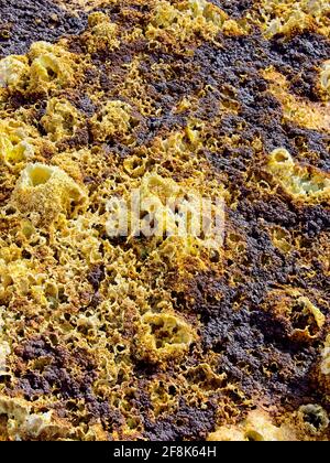 Moonscape colorati motivi rocciosi in Danakil depressione in Etiopia. Foto Stock