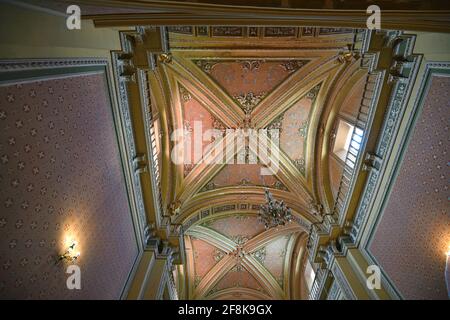 Vista interna del Templo de San Agustín in stile barocco a San Luis Potosí, Messico. Foto Stock