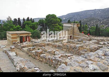 Il Palazzo di Cnosso su Creta, Grecia Foto Stock