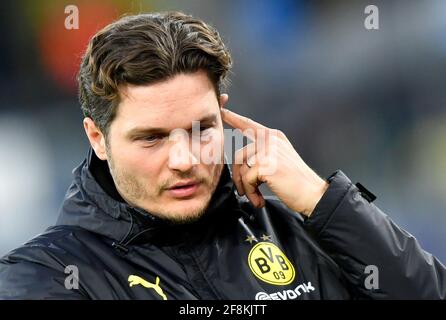 Dortmund, Germania. 14 Apr 2021. Calcio: Champions League, round di knockout, quarti di finale, seconda tappa, Borussia Dortmund - Manchester City al Signal Iduna Park. Dortmund allenatore Edin Terzic prima della partita. Credit: Martin Meissner/AP-Pool/dpa/Alamy Live News Foto Stock