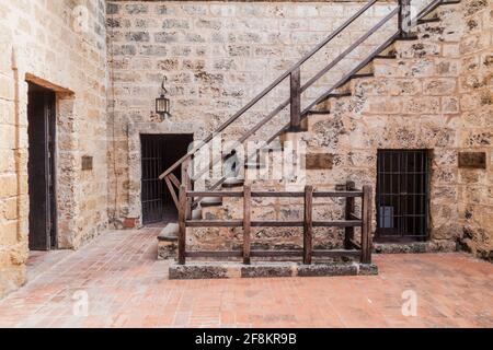 Cortile del castello di Castillo de Jaguar, Cuba Foto Stock