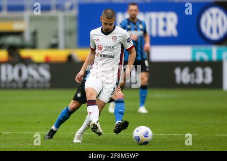 MILANO, ITALIA - 11 APRILE: Razvan Marin di Cagliari durante la serie A match tra Internazionale e Cagliari allo Stadio Giuseppe Meazza il 11 aprile, Foto Stock