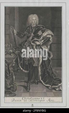 Christian VI., Re di Danimarca Stecher: Busch, Georg Pauldaterung: 1710/1756Pia d'origine: Berlino Foto Stock