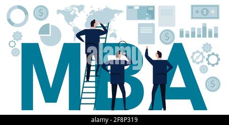 MBA Master of Business Administration formazione accademica Illustrazione Vettoriale