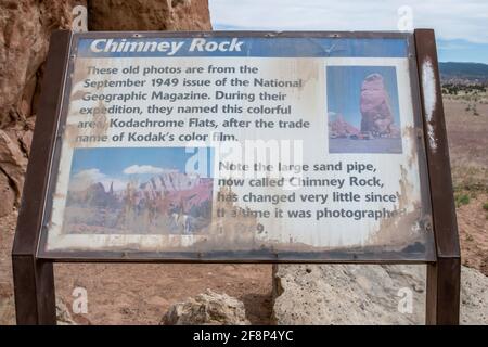 Kodachrome SP, UT, USA - 22 maggio 2020: Il Chimney Rock Foto Stock