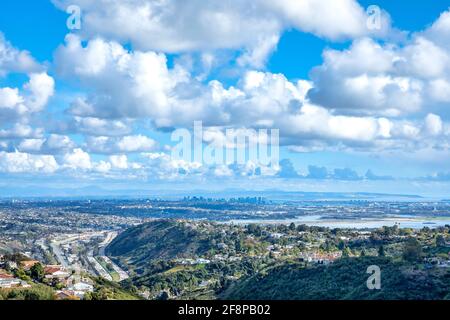 Vista del centro di San Diego dal Monte Soledad Foto Stock