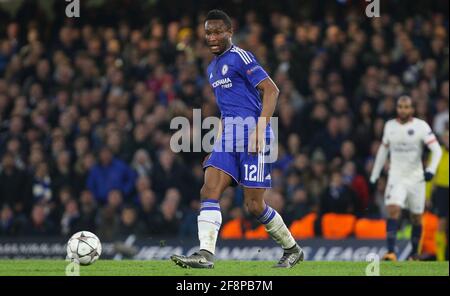 Mikel John OBI durante la partita della UEFA Champions League del 16 tra Chelsea e Paris Saint-Germain a Stamford Bridge a Londra. 9 marzo 2016. Foto Stock