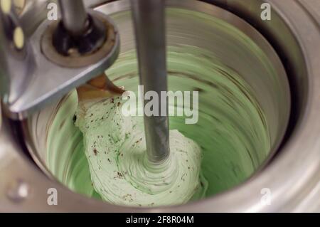 Sessione fotografica in una gelateria italiana a Madrid Foto Stock