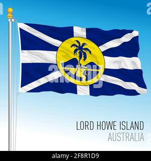 Bandiera dell'isola di Lord Howe, territorio australiano, Australia, Paese oceanico, illustrazione vettoriale Illustrazione Vettoriale