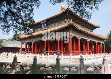 Vista dell'antico tempio confuciano - c'è uno dei migliori templi di Pechino, cina Foto Stock