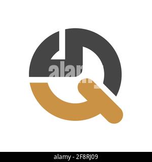 Modello vettoriale del logo qs iniziale. Design con logo SQ. Modello vettore qs semplice. Illustrazione Vettoriale