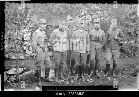 Comandante ufficiali della 11 ° montagna Brigata fronte Isonzo; fotografo: Kriegsvermessung 5. Foto Stock