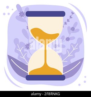 Moderna illustrazione vettoriale della clessidra in stile piatto Illustrazione Vettoriale