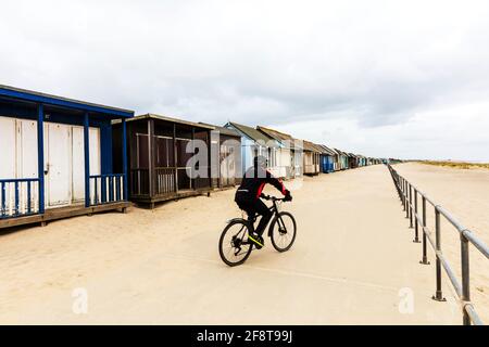 Sandilands Beach huts, Sandilands chalets, Beach huts, chalet, Sandilands, Sutton sul mare, Lincolnshire, Regno Unito, Sandilands chalet, Sandilands spiaggia Foto Stock