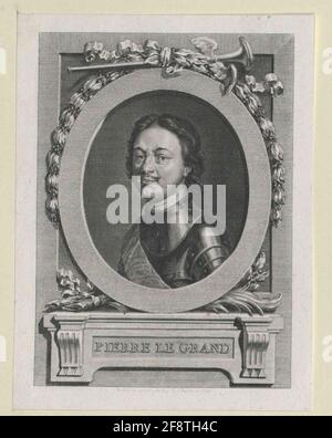 Pietro I. il Grande, Imperatore di Russia Stecher: Saint-Aubin, Augustin de Foto Stock