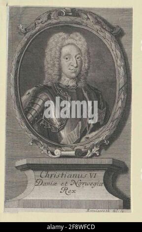 Christian VI., re di Danimarca Stecher: Bernigeroth, Johann MartiDatting: 1728/1767 Foto Stock