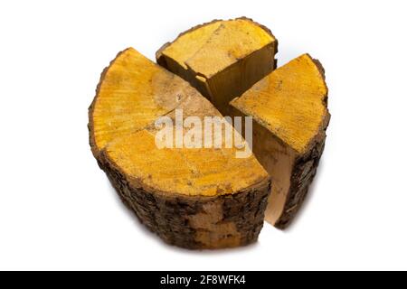 Catasta di legna da ardere isolato su uno sfondo bianco Foto Stock
