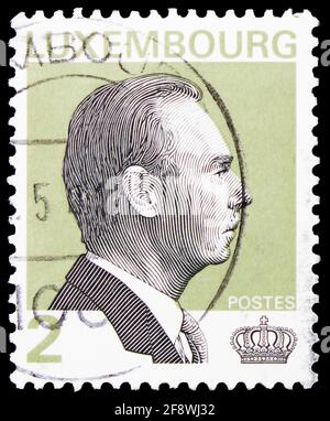 MOSCA, RUSSIA - 1 OTTOBRE 2019: Francobollo stampato in Lussemburgo mostra Grand Duke Jean, serie, circa 1995 Foto Stock