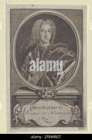 Christian VI., Re di Danimarca Stecher: Sysang, Johann Christophdation: 1718/1746 Foto Stock