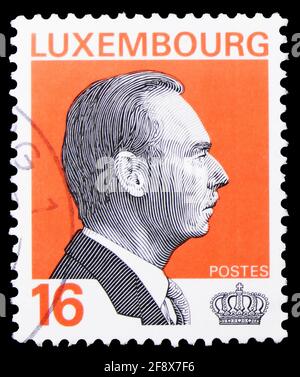 MOSCA, RUSSIA - 1 OTTOBRE 2019: Francobollo stampato in Lussemburgo mostra Grand Duke Jean, serie, circa 1995 Foto Stock